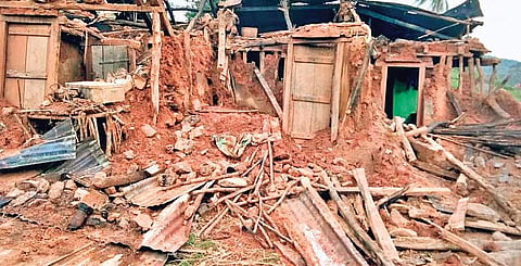 The houses damaged by cyclone Titli (Photo | EPS)