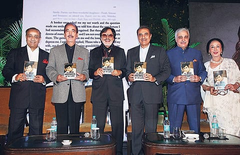Sanjay Khan (third from left) with guests at the launch of his book titled  The Best Mistakes of My Life