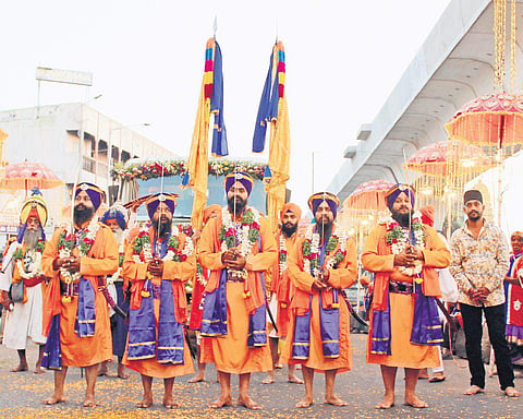 Sikh community takes out the Nagar Keertan  in city