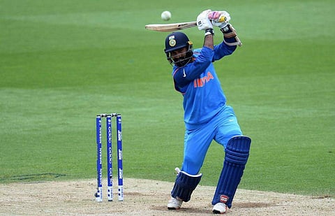 Dinesh Karthik's dismissal of a Marcus Stoinis delivery ended Indian hopes of winning the first T20I (Photo | Twitter/ICC)