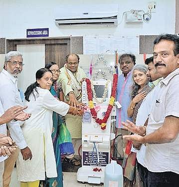 The machine was donated and inaugurated by KB Gopalakrishnan