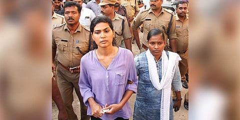 Police arrested Rehana from her Kochi home and took her to the Pathanamthitta town police station for questioning. (Photo| Shaji Vettippuram /EPS)