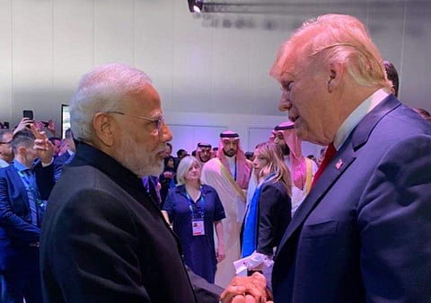 PM Modi and US President Trump on sidelines of G20 summit. (Photo: Twitter / PMOIndia)