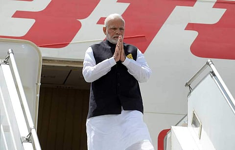 Prime Minister Narenda Modi arrives ahead of the G20 leaders summit in Buenos Aires, Argentina November 29, 2018. (Argentine G20/Handout via Reuters)