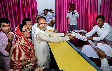 Madhya Pradesh Chief Minister and BJP candidate Shivraj Singh Chouhan files his nomination paper in view of upcoming Assembly Elections from Budhni Sehore district Monday November 05 2018. | PTI