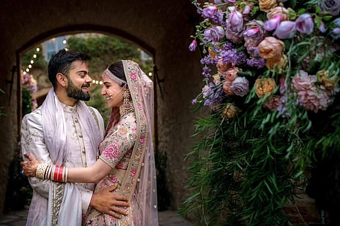 The star couple fondly addressed as 'Virushka' by fans, tied the knot last year in Tuscany, Italy. (Photo | Twitter)