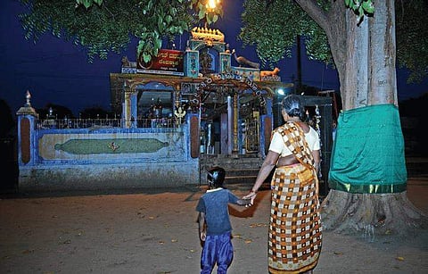 The deserted Kichguth Maaramma temple in Sulvadi;
