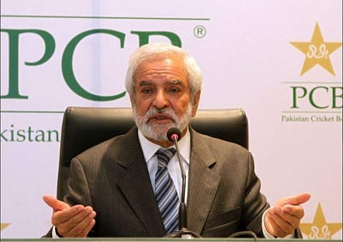 PCB chief Ehsan Mani had earlier said he believes that ICC member nations should never go into litigation and arbitration and talks were the best options (Photo | Twitter/ Cricket Pakistan - English)