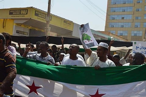 The protest started after Sudanese President Omar al-Bashir returned from a visit to  Syria. (Photo| Facebook/  Ali Abo Hamza)