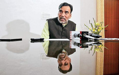 Labour minister Gopal Rai addresses the media on Friday | naveen  kumar