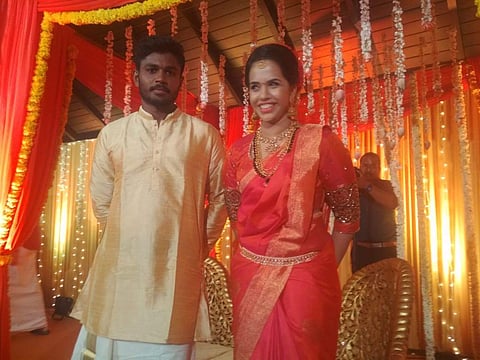 Sanju Samson(L) and Charulatha. (Photo | EPS)