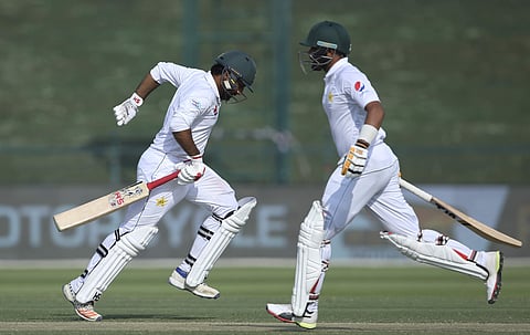 Pakistan's Sarfaraz Ahmed, left, and Babar Azam, run between the wickets. (File Photo | AP)