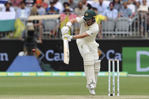 Australia's Marcus Harris bats during play in the second cricket test between Australia and India in Perth, Australia, Sunday, Dec. 16, 2018. | AP