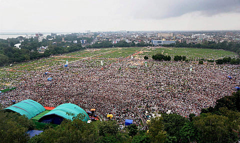 An Aerial view of Gandhi Maidan. (Photo | PTI)