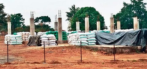 Paddy stocked at Chitapari-1 procurement centre in Malkangiri I Express