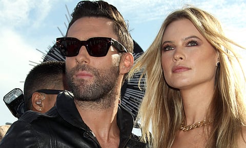 Adam Levine with wife  Behati Prinsloo. (Photo: YouTube)