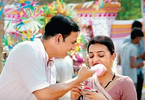 Akshay Kumar and Radhika Apte in a still from the movie 'Padman'.
