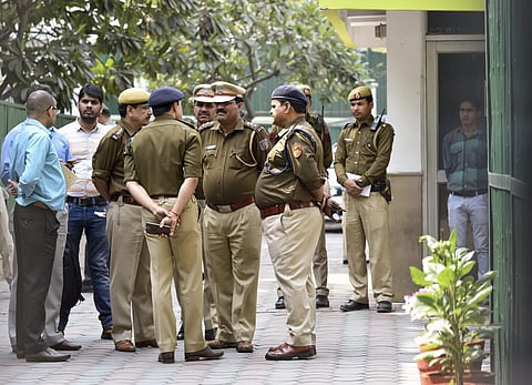 Police conduct an investigation in the case of the alleged assault on Chief Secretary Anshu Prakash by AAP MLAs at Delhi CM Arvind Kejriwal's residence in New Delhi on Friday | PTI