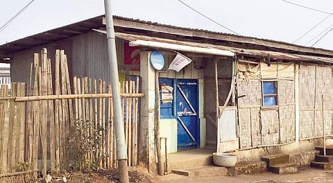 A house displays the Clean Election Campaign flag in Mokokchung village  | H KHOGEN SINGH