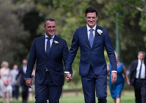 Australian MP Tim Wilson and Ryan Bolger on their wedding day | Instagram