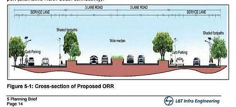 The lifeline of the proposed outer area growth corridor shall be a six-lane singal-free highway with two service lanes on either side which will mainly run across greenfield areas in the outer area and interconnect all major highways leading to the city a