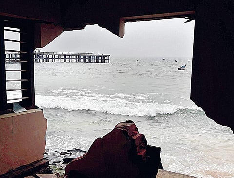 File photo of the sea flowing into one of the houses which was destroyed in Ockhi at Valiyathura in Thiruvananthapuram | Kaviyoor Santhosh