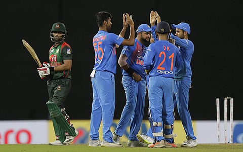 India outclassed Bangladesh by 17 runs to cruise to the final of the Nidahas T20 tri-series on Wednesday. (Photo | AP)