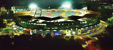 A bird's eye view of the Jawaharlal Nehru International Stadium in Kochi. (EPS | Albin Mathew)