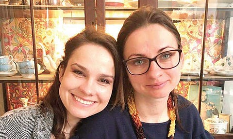 Ilze Skromane, left, and Liga