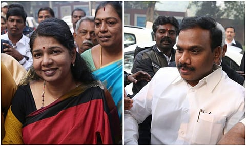 Rajya Sabha MP Kanimozhi, Former Telecom Minister A Raja (EPS file phoot)