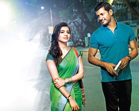 Samantha and Vishal in Irumbu Thirai.
