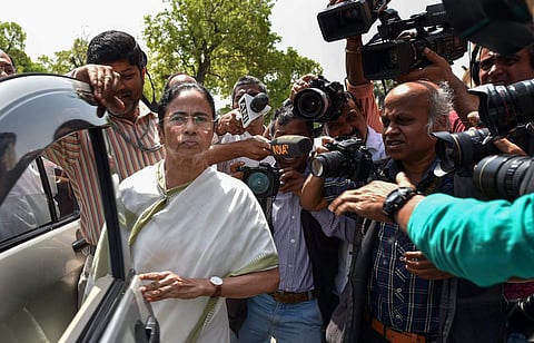 West Bengal chief minister and Trinamool supremo Mamata Banerjee arrives at the Parliament in New Delhi on Tuesday, 27 March 2018. | PTI File
