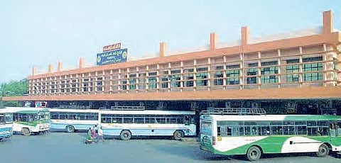 The NTR bus station in Guntur from where buses are plied to various destinations in the state and other states; (below)  the ultra modern buses promise a comfortable ride for commuters in Guntur | Express