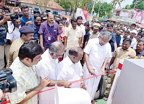 Chief Minister Pinarayi Vijayan inaugurates the fist rescue-cum-ambulance boat at Panavally near Cherthala on Monday |  Express