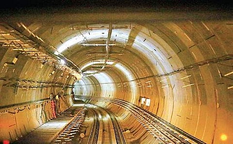 Construction work in progress in the underground tunnel of Chennai Metro’s Corridor 1  | Express