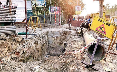 Underground drainage works in progress at Selaiyur  | SAMUEL MERIGALA