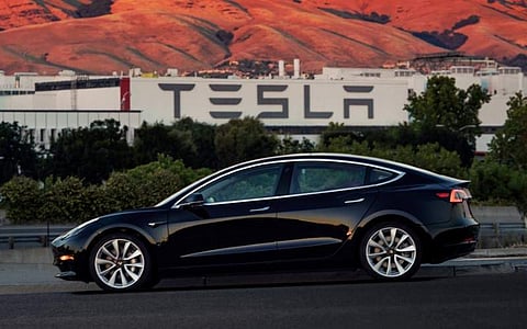 First production model of Tesla Model 3 out the assembly line in Fremont, California. (Photo | Reuters)