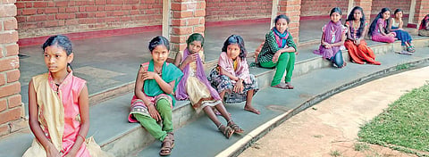 Clockwise from top: At Viveka Tribal Centre for Learning located at Hosahalli, children engage in sports and fun activities apart from learning tailoring and a range of life skills; ragi mudde being prepared for the children; children spending some leisur