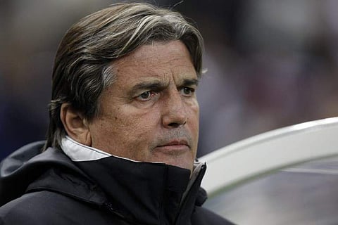 (FILES) In this file photo taken on November 16, 2007 Morocco's French coach Henri Michel waits for the start of the friendly football match France versus Morocco at the Stade de France in Saint-Denis, near Paris. (Photo | AFP)