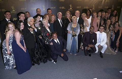 The soap opera 'Days of Our Lives' (cast and crew in picture) was the top winner of the 45th annual Daytime Emmy Awards held on Sunday night at the Pasadena Civic Auditorium in California. Mario Lopez, who co-hosted the ceremony with Sheryl Underwood said that it was 'not a show about politics'. Even so, there was the occasional mention of the #MeToo and Time's Up movements and Bill Cosby's guilty verdict. Take a look at all the big winners.
