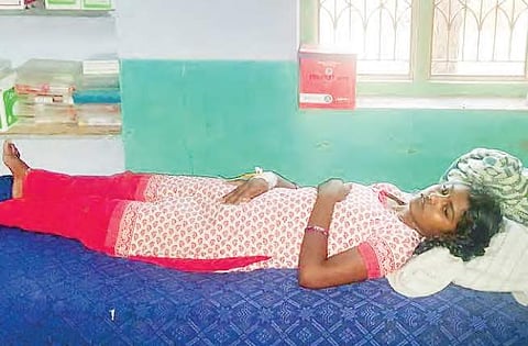 A child undergoing treatment at Kotha Nagireddypalli in Nuzendla mandal  of Guntur district on Saturday | Express