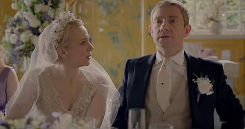 Amanda Abbington and Martin Freeman in a still from Sherlock. (Photo: YouTube)