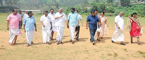 Minister for Industries, Sports and Youth Affairs A C Moideen visiting the sports ground of the  High Altitude Training Centre in Munnar |Express