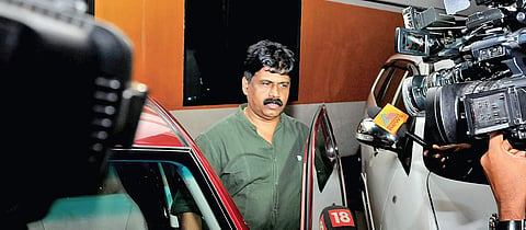 Former Ernakulam Rural SP A V George leaving ‘Safe House’ after the quizzing session by the SIT on Tuesday |  A Sanesh