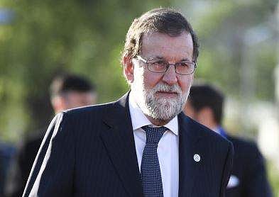 Spanish Prime Minister Mariano Rajoy arrives for a dinner with EU and Western Balkan heads of state at the Sofia Tech Park in Sofia, Bulgaria, Wednesday, May 16, 2018. | AP