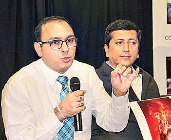Oncologist Dr Vishal Rao U S addressing  an event in the city on Friday | Express