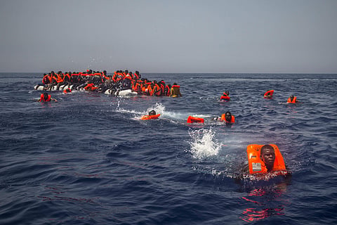 Image of migrants crossing Mediterranean Sea (Photo | AP)