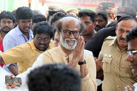Rajnikanth seen in Thoothukudi in the file photo. 