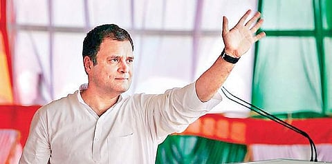 Congress president Rahul Gandhi waves during an election rally  | PTI