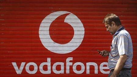 Vodafone sign board. 